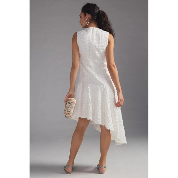 Anthroplogie Eva Franco Textured Asymmetrical Dress w/Floral Sunburst Pattern - Picture 4 of 7